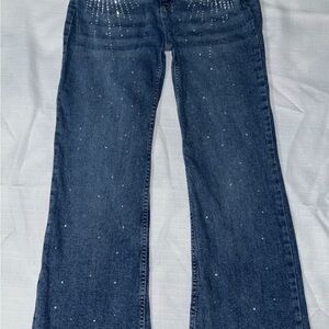 Limited Too Dark Blue Flare Jeans girl with Studded Details